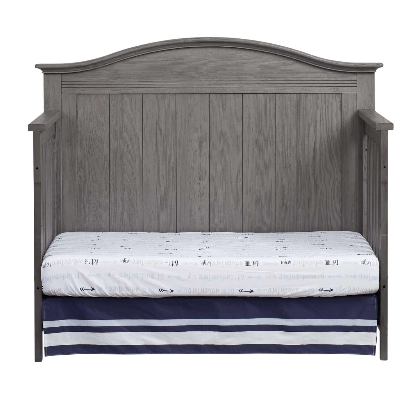 Chandler 4 In 1 Convertible Crib - Front View of Chandler Daybed Graphite Gray