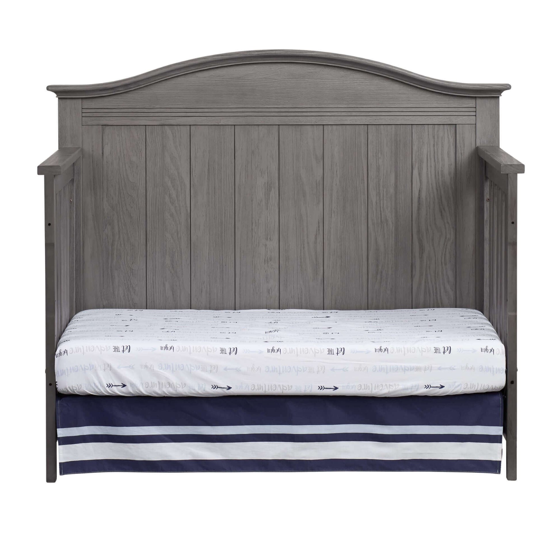 Chandler 4 In 1 Convertible Crib - Front View of Chandler Daybed Graphite Gray