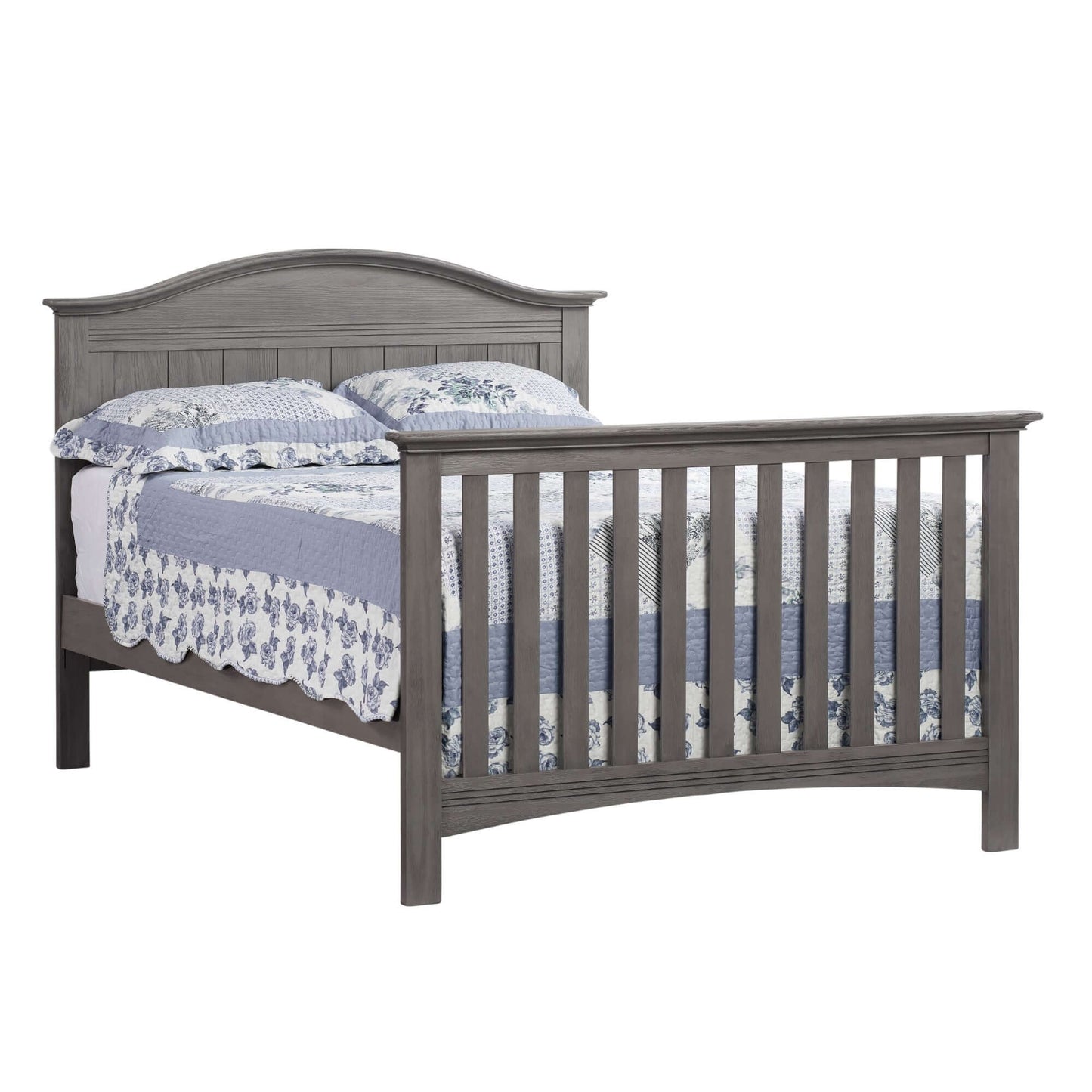 Chandler Full Bed Conversion Kit - Inclined Side View of Chandler Full Sized Bed Gray