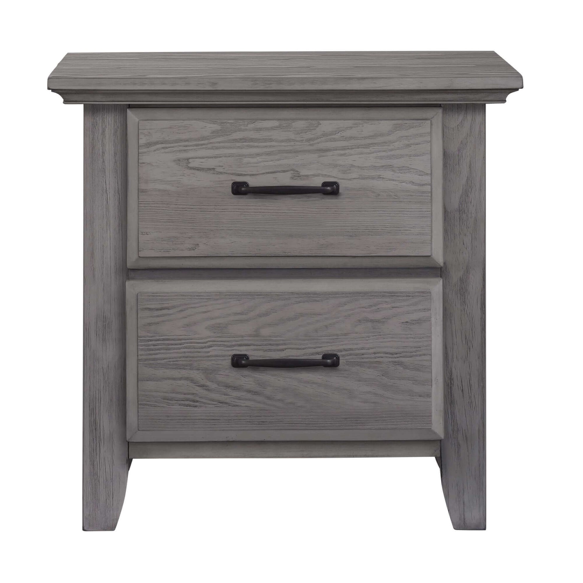 Chandler 2 Drawer Nightstand - Front View of Chandler 2 Drawer Nightstand Graphite Gray