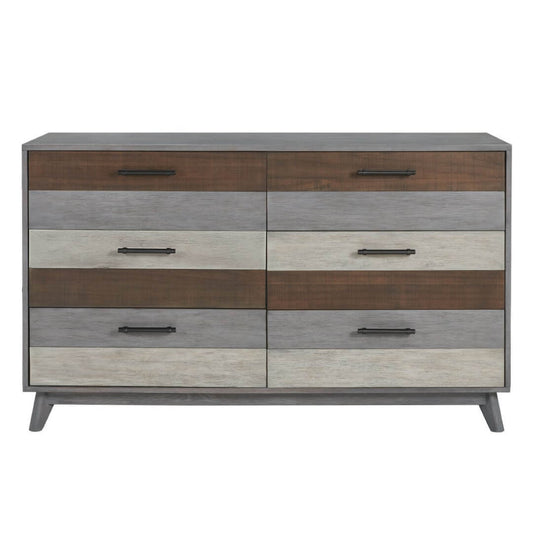 Cascade 6 Drawer Dresser - Front View of Cascade 6 Drawer Dresser Multi Tone Gray