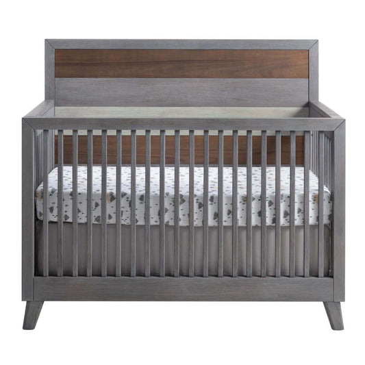 Cascade 4 In 1 Convertible Crib - Front View of Cascade 4 In 1 Convertible Crib Multi Tone Gray