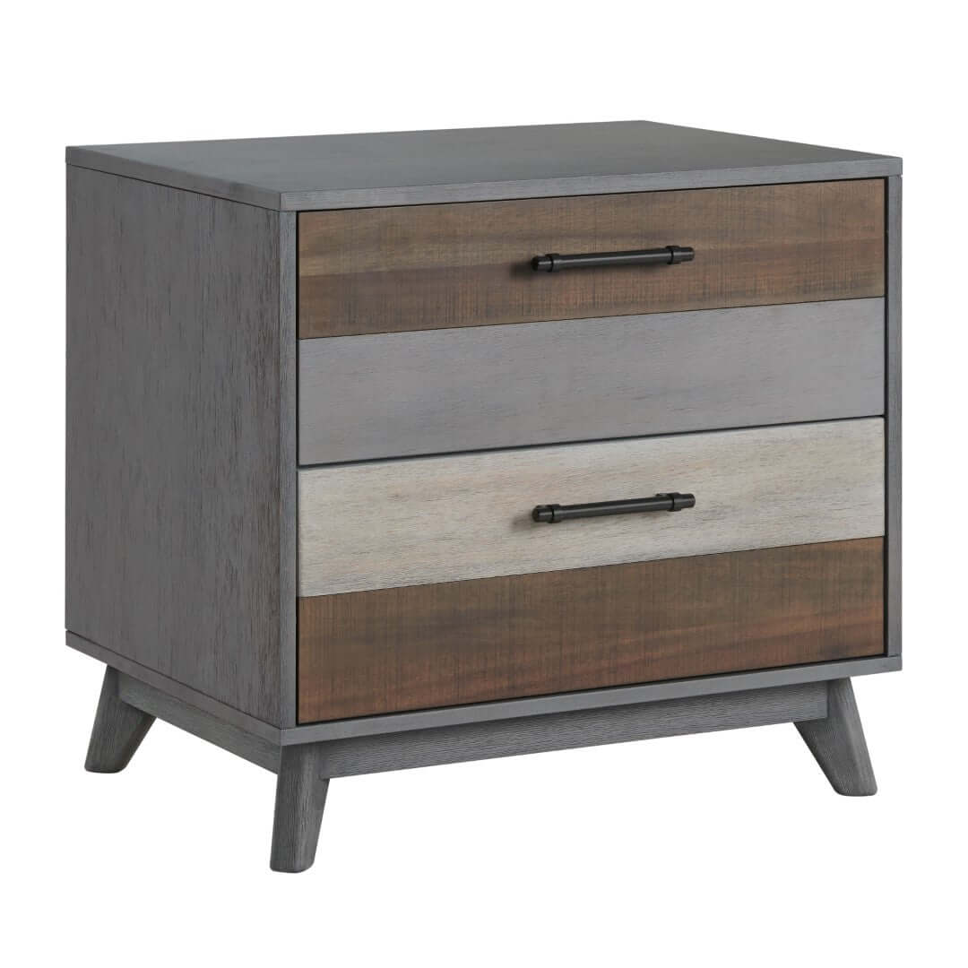Cascade Night Stand - Inclined side View of Cascade Night Stand Multi Tone Gray