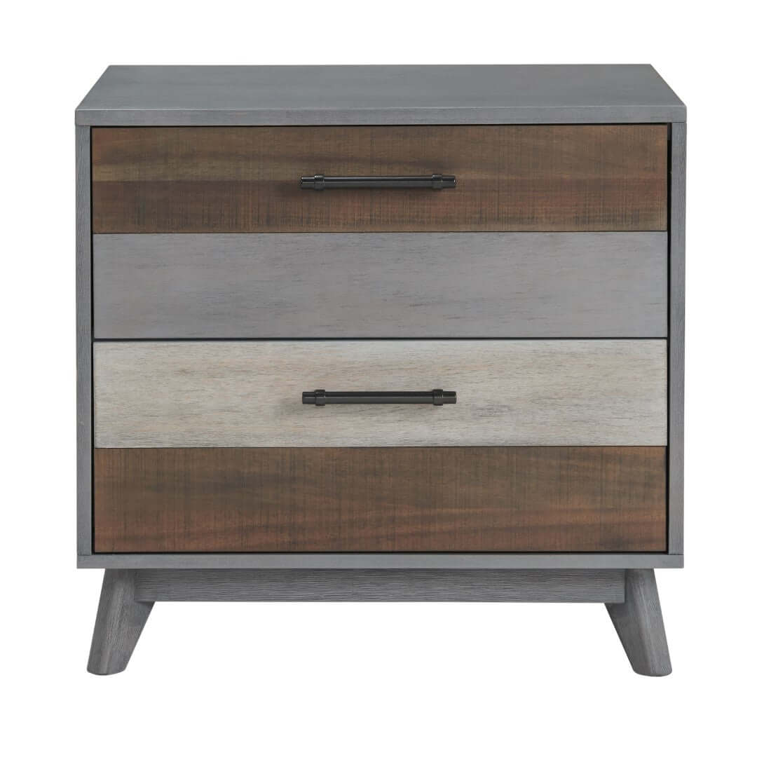 Cascade Night Stand - Front View of Cascade Night Stand Multi Tone Gray