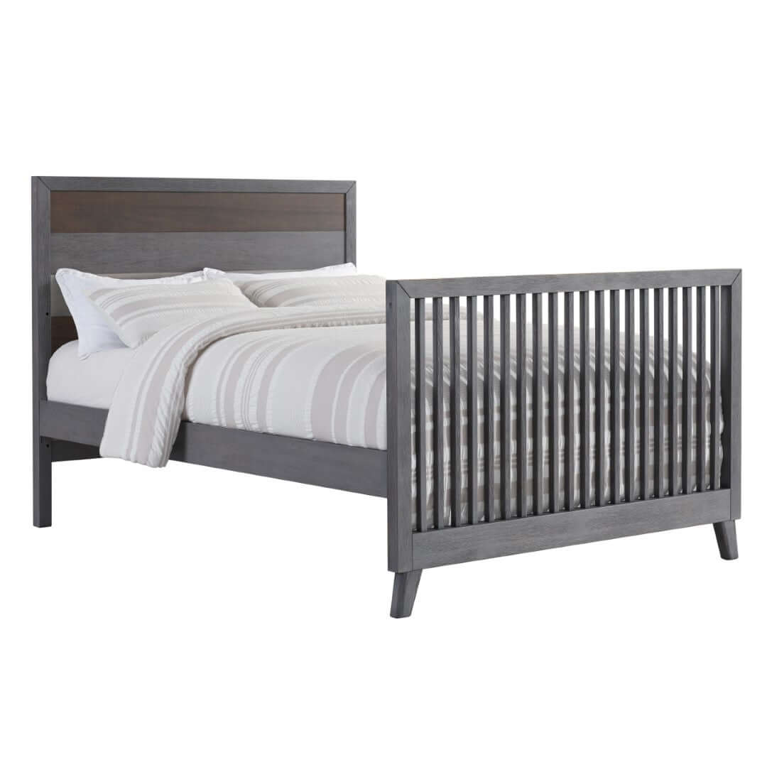 Cascade Full Bed Conversion Kit - Inclined View of Cascade Full Sized Bed Multi Tone Gray