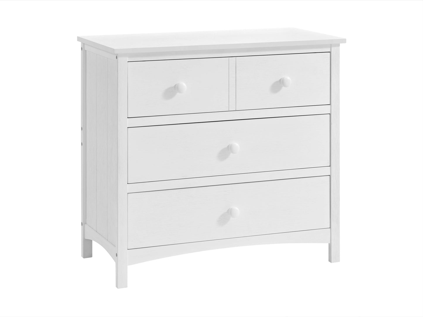 Castle Hill 3-Drawer Dresser - Inclined Side View of Castle Hill 3-Drawer Dresser White