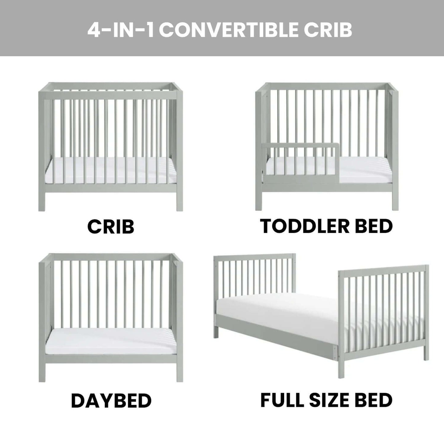 Essential Mini Convertible Crib - Feature Image of Mini Convertible Crib Gray
