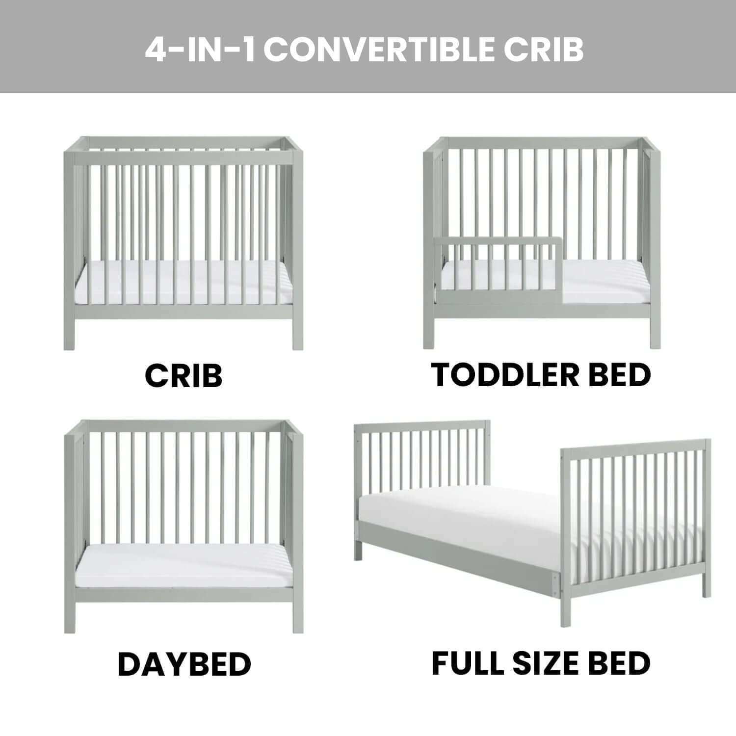 Essential Mini Convertible Crib - Feature Image of Mini Convertible Crib Gray