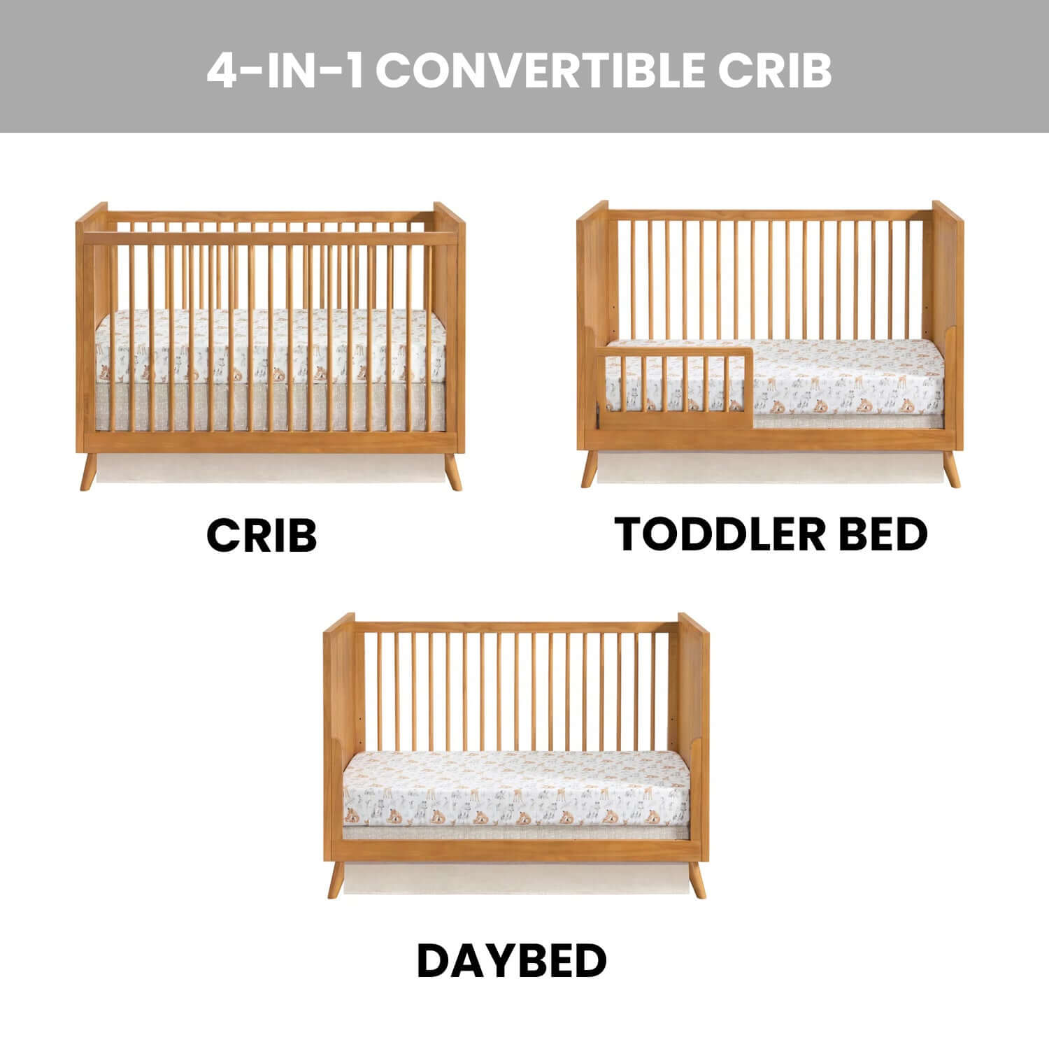 Dawson 3 In 1 Convertible Crib - Feature Image of Dawson 3 In 1 Convertible Crib Honey Brown