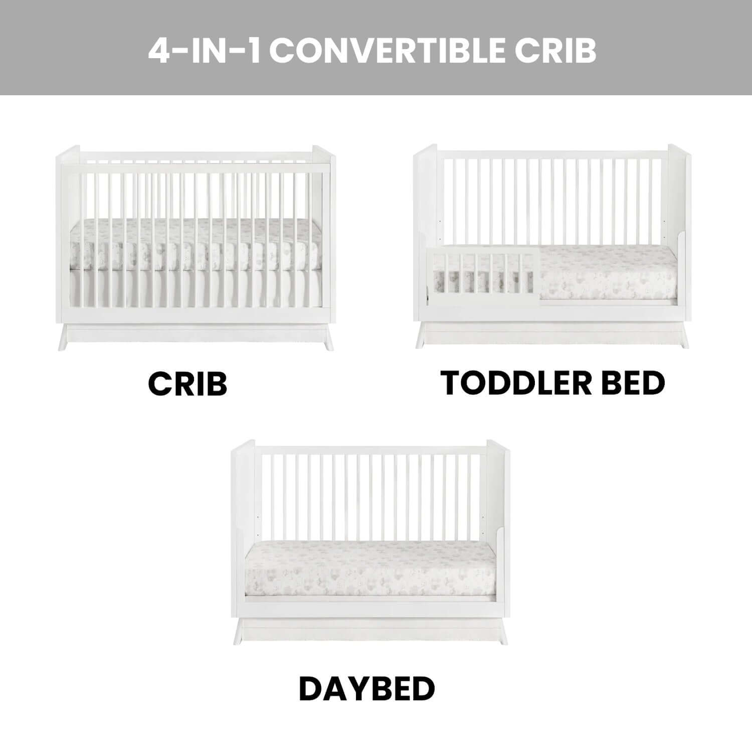 Dawson 3 In 1 Convertible Crib - Feature Image of Dawson 3 In 1 Convertible Crib White