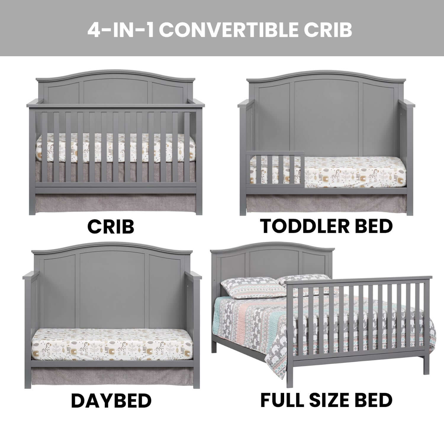 Emerson 4-in-1 Convertible Crib - Feature Image of Emerson 4-in-1 Convertible Crib Snow White