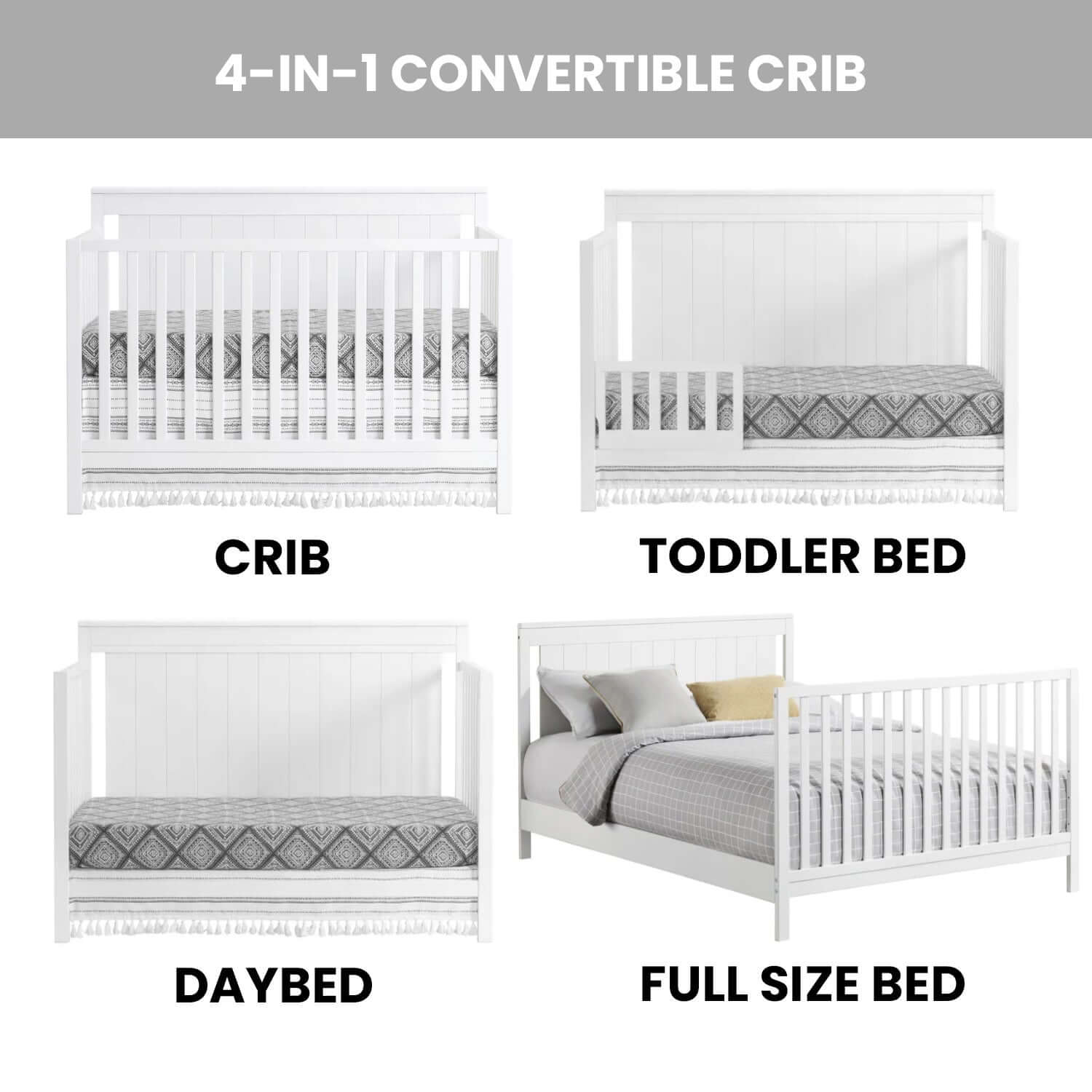 Lazio 4-in-1 Convertible Crib - Feature Image of Lazio 4-in-1 Convertible Crib Snow White