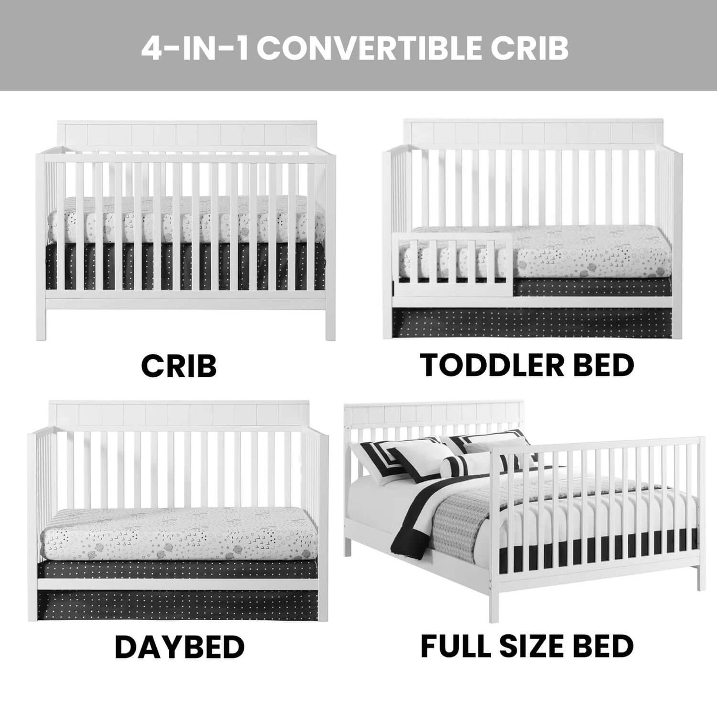 Logan 4-in-1 Convertible Crib - Feature Image of Logan 4-in-1 Convertible Crib Snow White