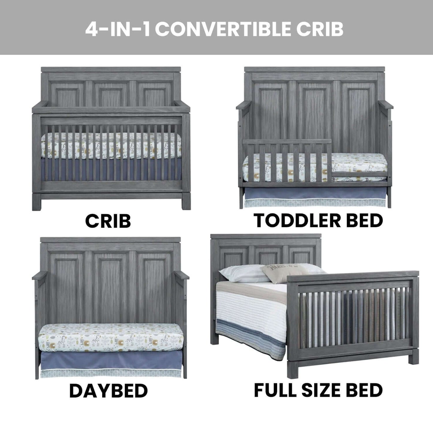 Manchester 4 In 1 Convertible Crib - Feature Image of Manchester 4 In 1 Convertible Crib Rustic Gray