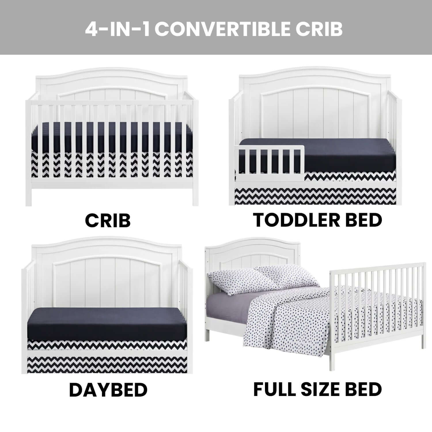 Nolan 4 in 1 Convertible Crib - Feature Image of Nolan 4 in 1 Convertible Crib Snow White