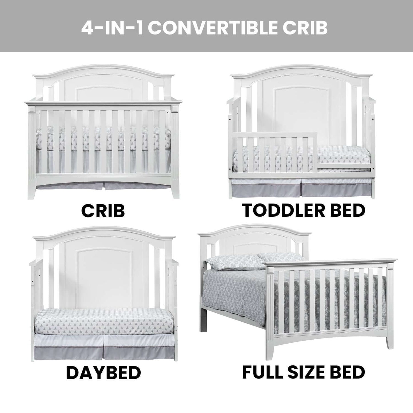 Willowbrook 4-in-1 Convertible Crib - Feature Image of Willowbrook 4-in-1 Convertible Crib White