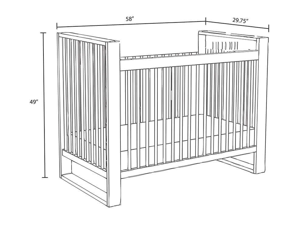 True Traditional 3 in 1 Crib - Dimension Image Snowstrom