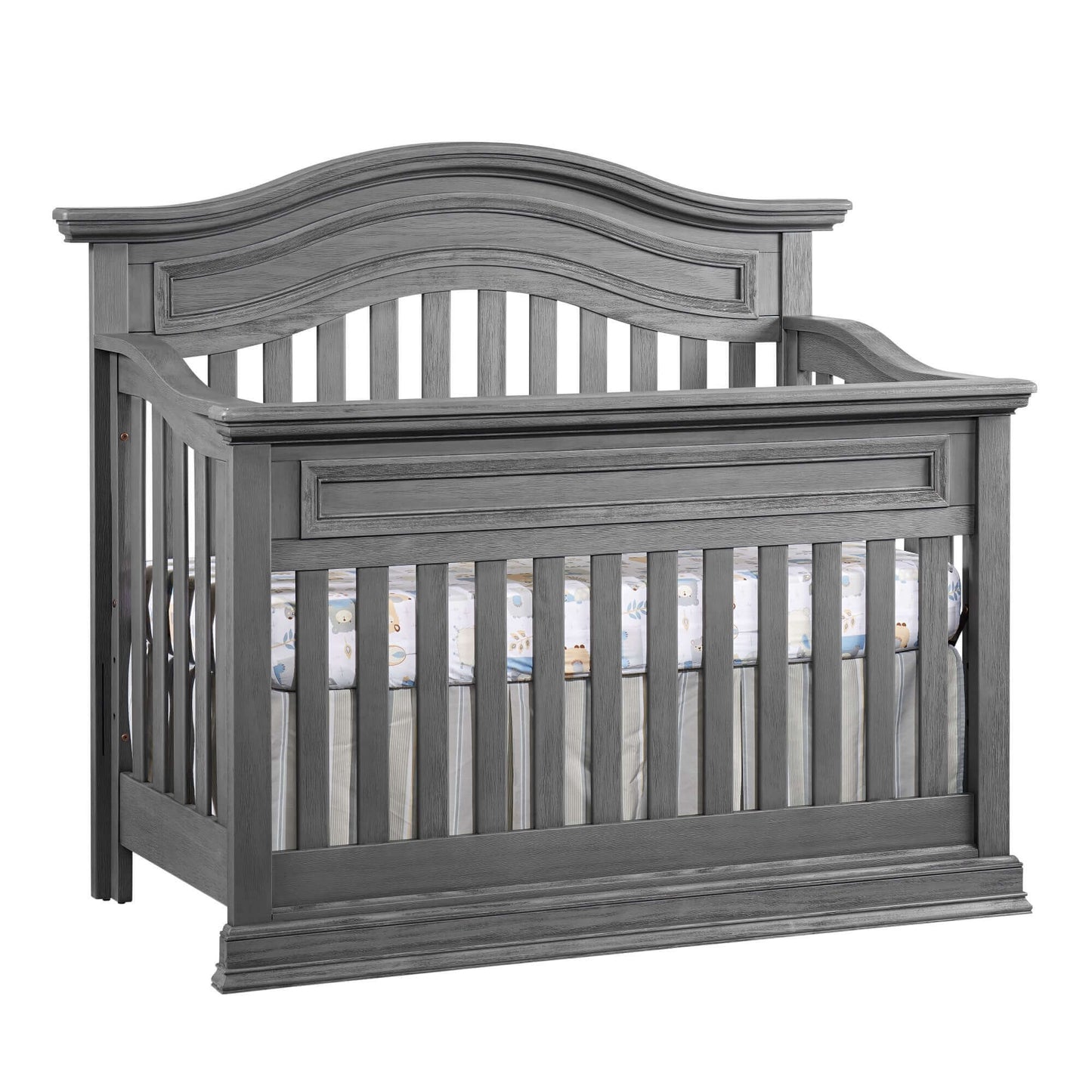 Glenbrook 4-in-1 Convertible Crib - Inclined Side View of Glenbrook 4-in-1 Convertible Crib Graphite Gray
