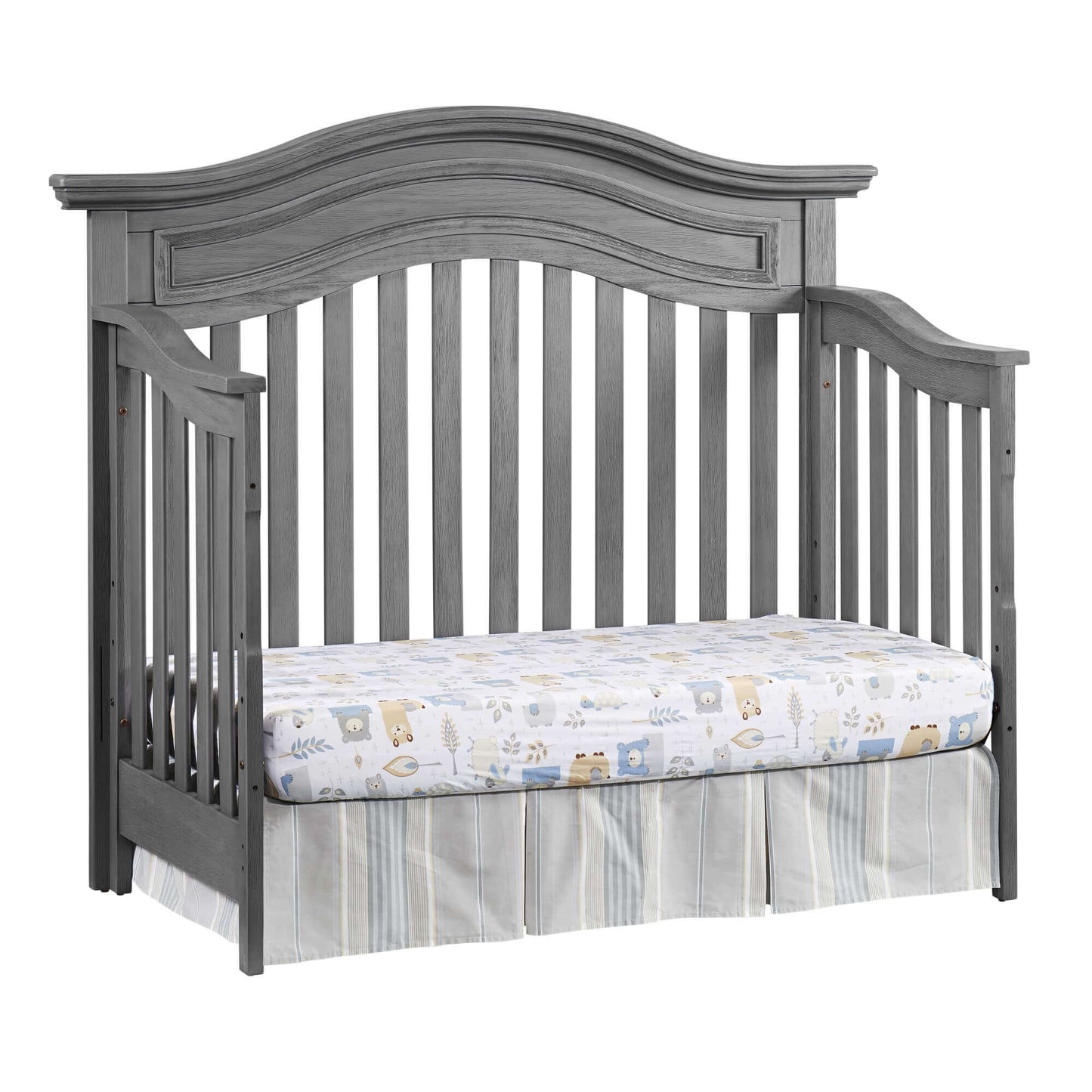 Glenbrook 4-in-1 Convertible Crib - Inclined Side View of Glenbrook Daybed Graphite Gray