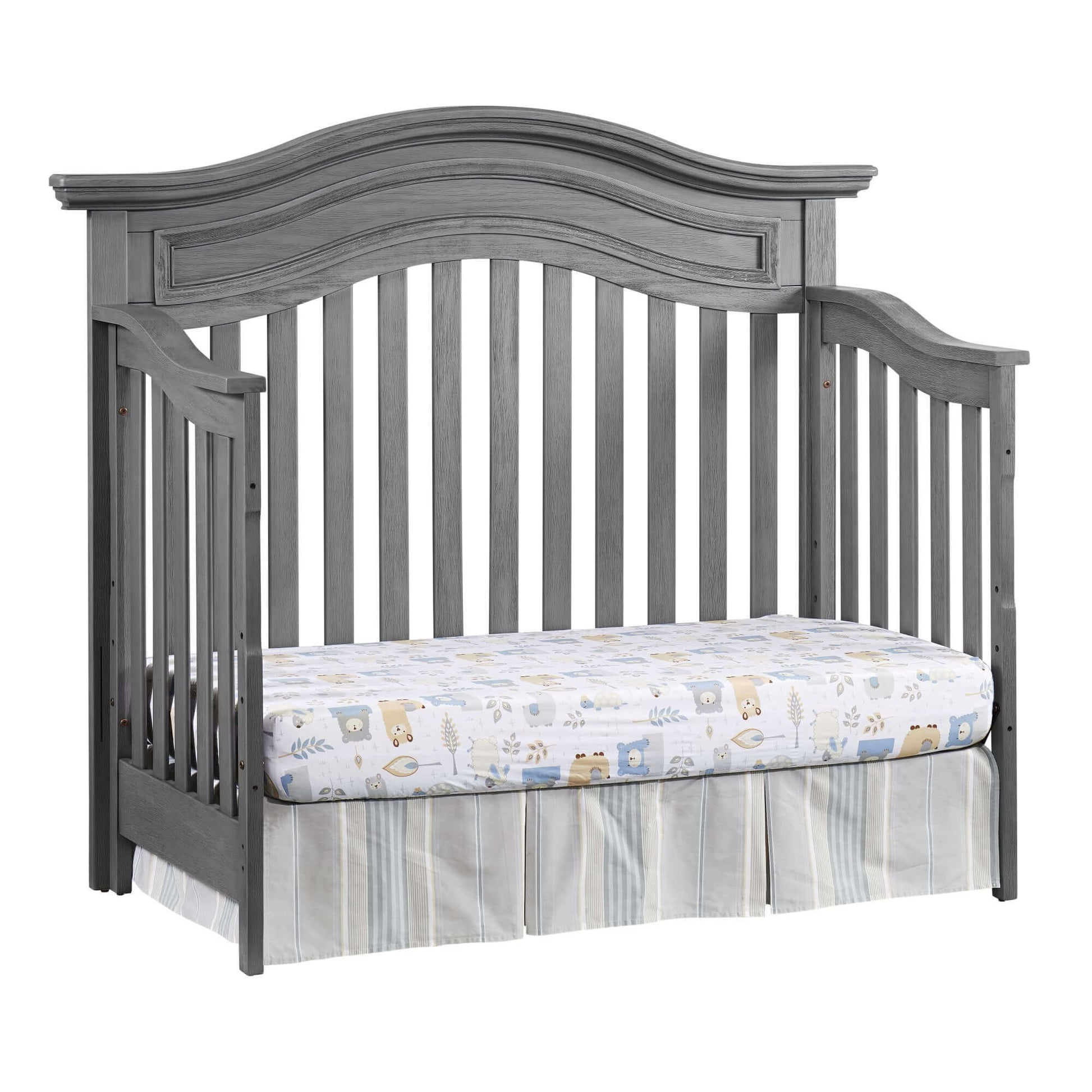 Glenbrook 4-in-1 Convertible Crib - Inclined Side View of Glenbrook Daybed Graphite Gray