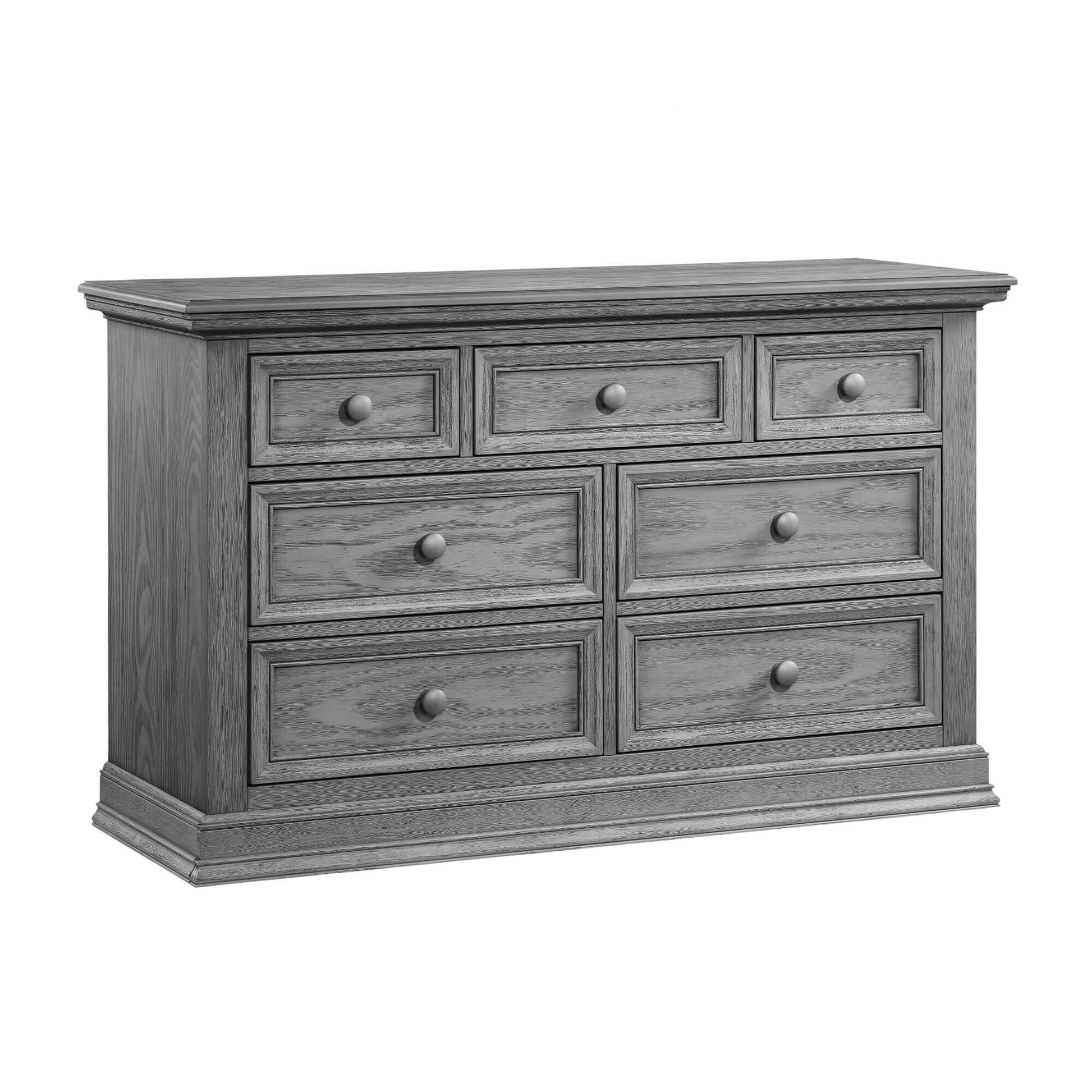 Glenbrook 7 Drawer Dresser - Inclined Side View of Glenbrook 7 Drawer Dresser Graphite Gray