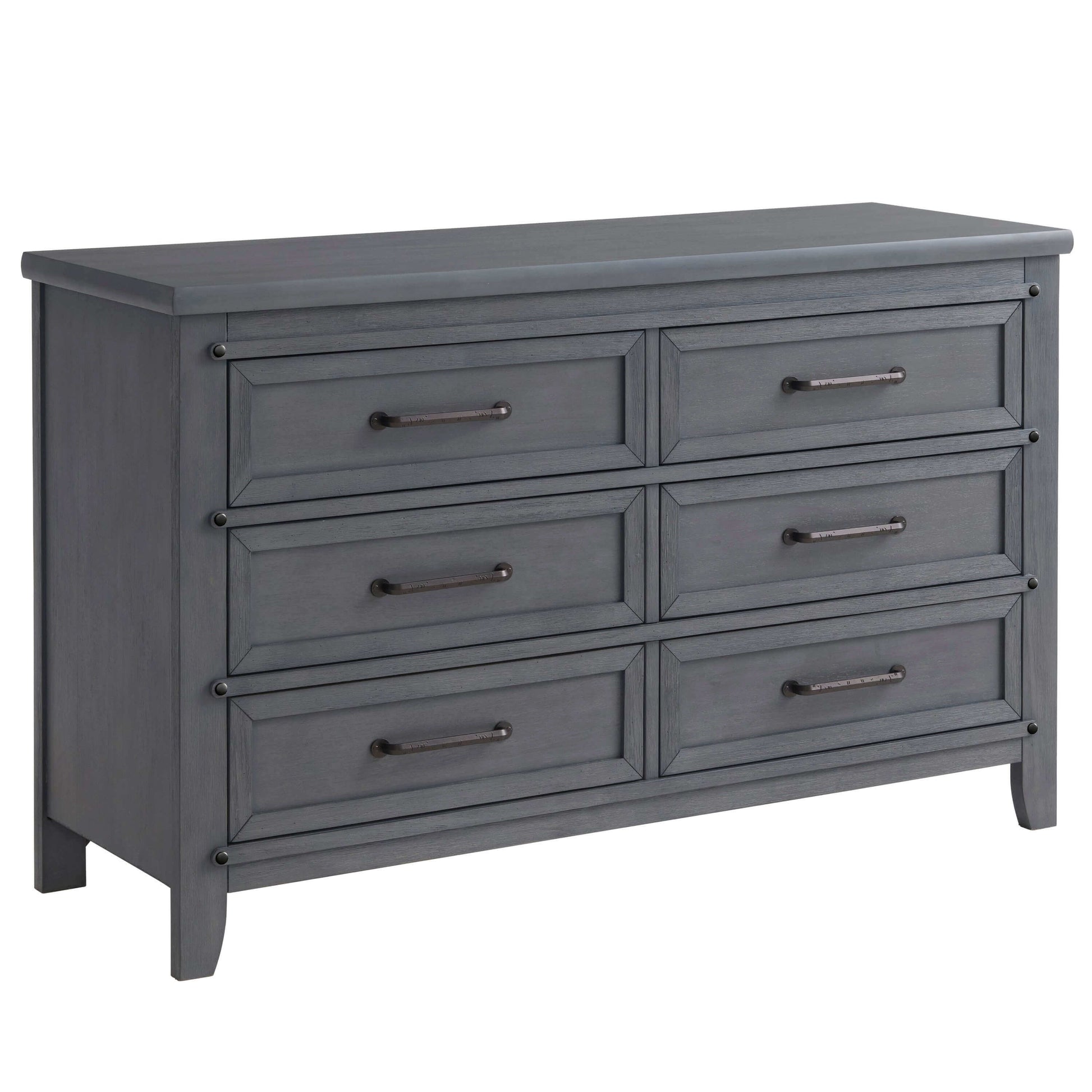 Ellison 6 Drawer Dresser - Inclined Side View of Ellison 6 Drawer Dresser Ash Gray