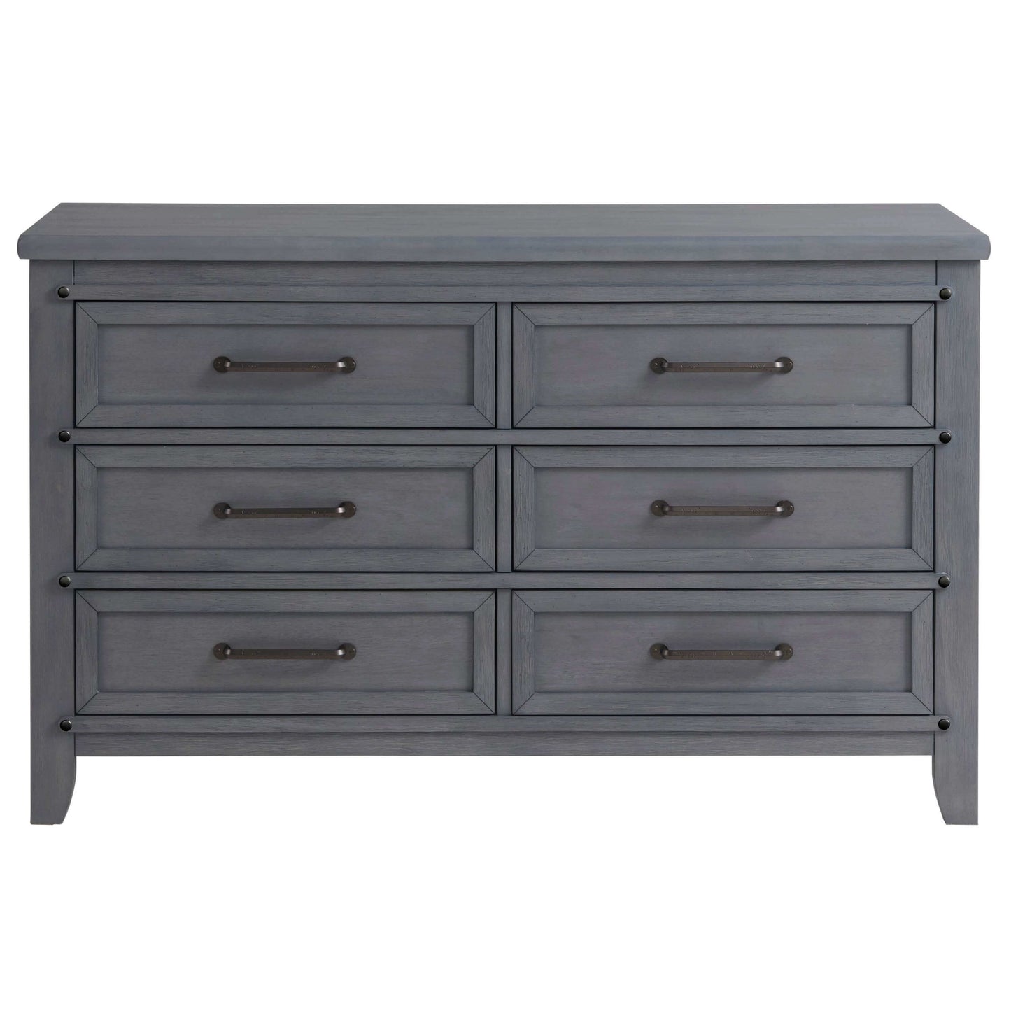 Ellison 6 Drawer Dresser - Front View of Ellison 6 Drawer Dresser Ash Gray