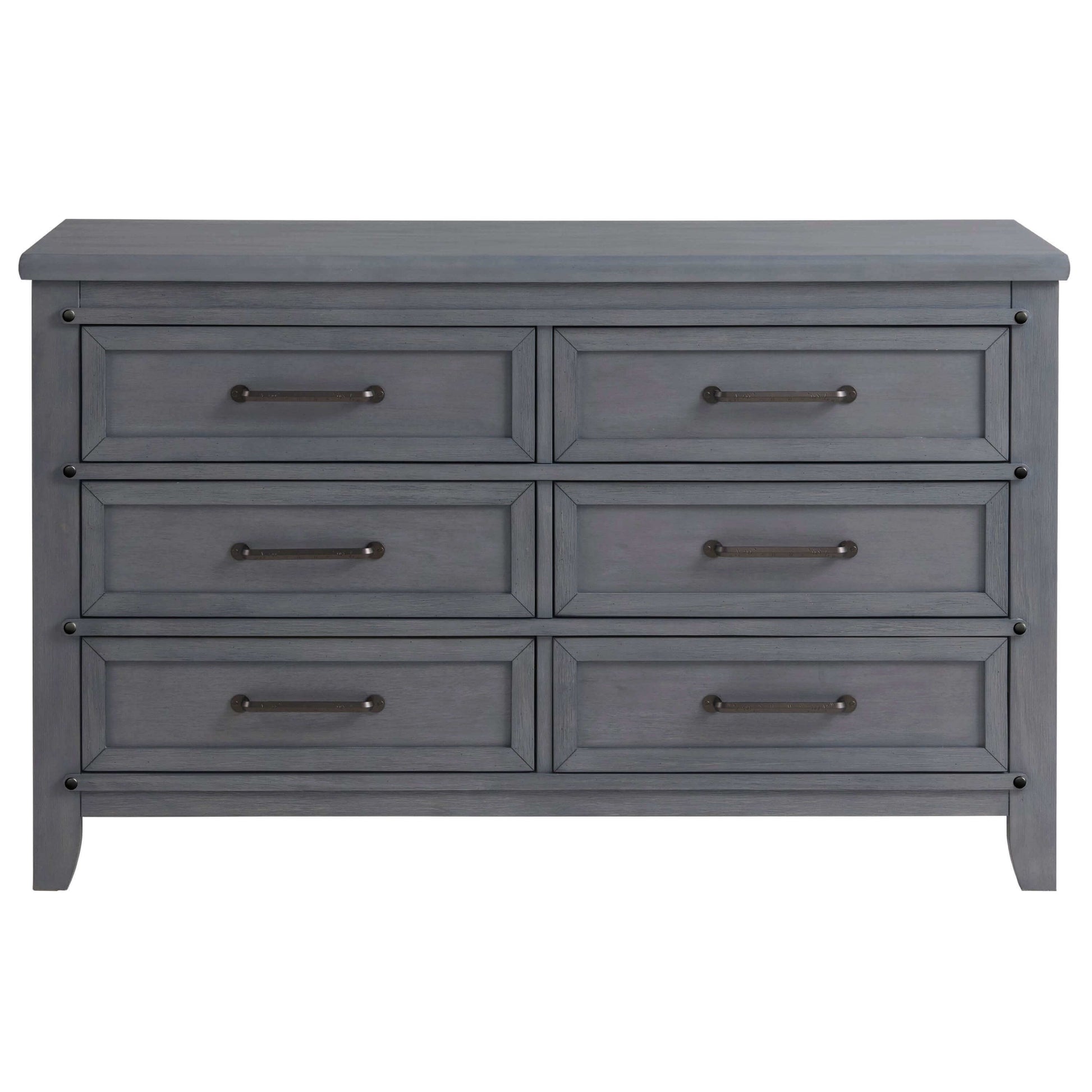 Ellison 6 Drawer Dresser - Front View of Ellison 6 Drawer Dresser Ash Gray