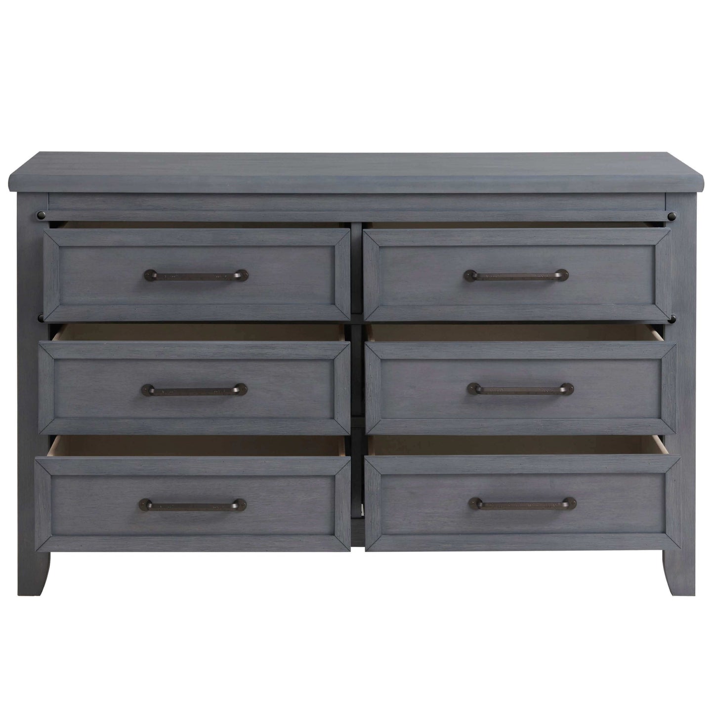 Ellison 6 Drawer Dresser - Front View of Open Drawer Ellison 6 Drawer Dresser Ash Gray