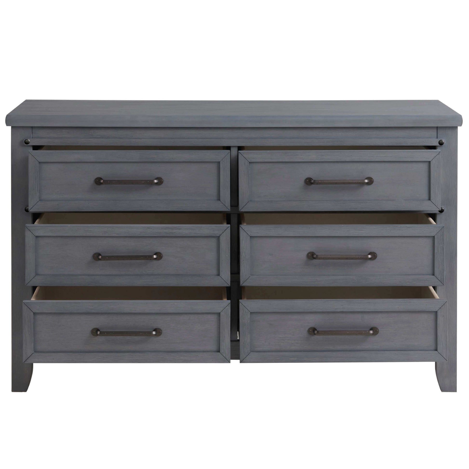 Ellison 6 Drawer Dresser - Front View of Open Drawer Ellison 6 Drawer Dresser Ash Gray