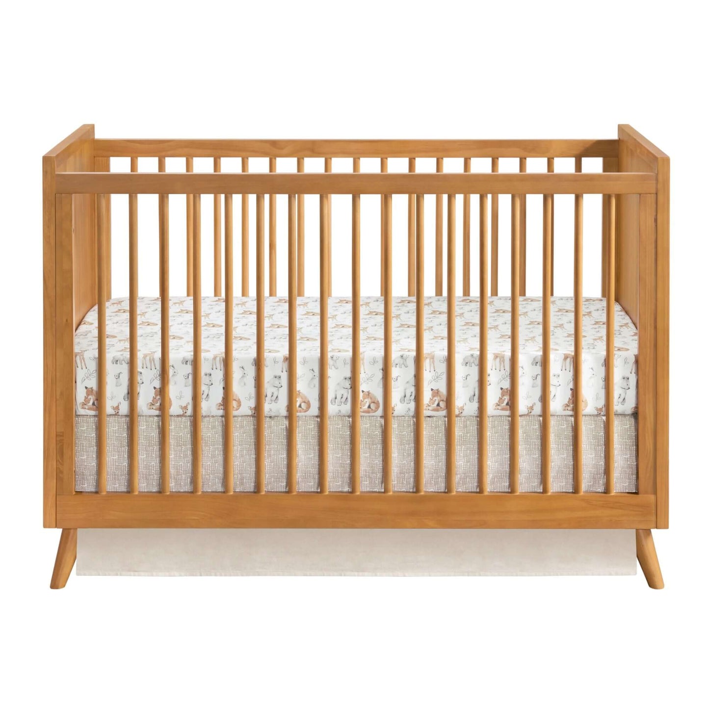 Dawson 3 In 1 Convertible Crib - Front View of Dawson 3 In 1 Convertible Crib Honey Brown