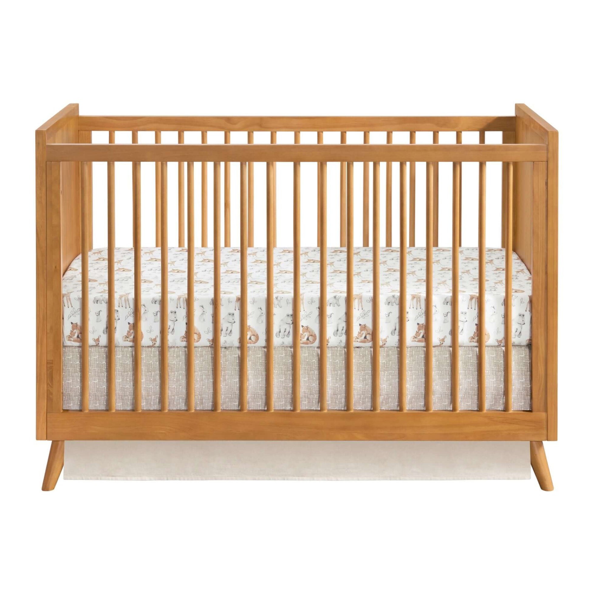 Dawson 3 In 1 Convertible Crib - Front View of Dawson 3 In 1 Convertible Crib Honey Brown