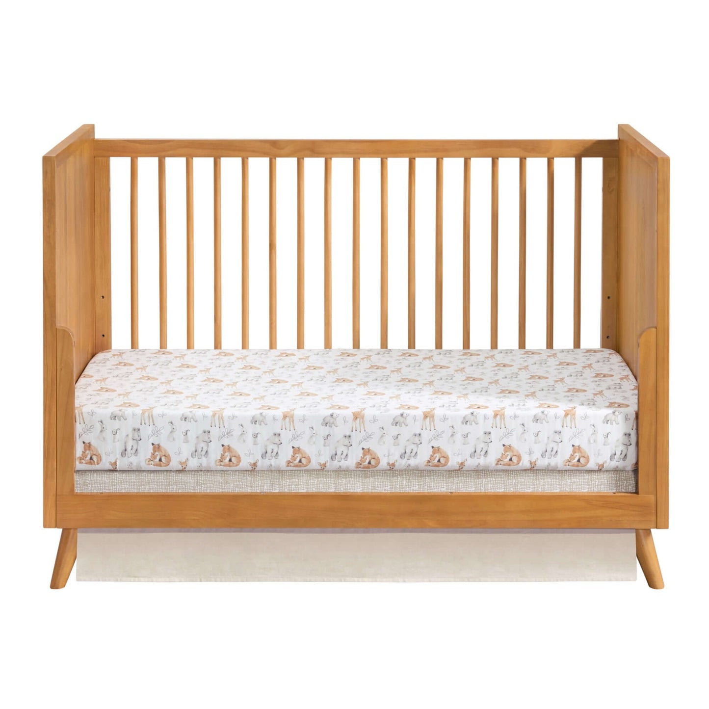 Dawson 3 In 1 Convertible Crib - Front View of Dawson Daybed Honey Brown