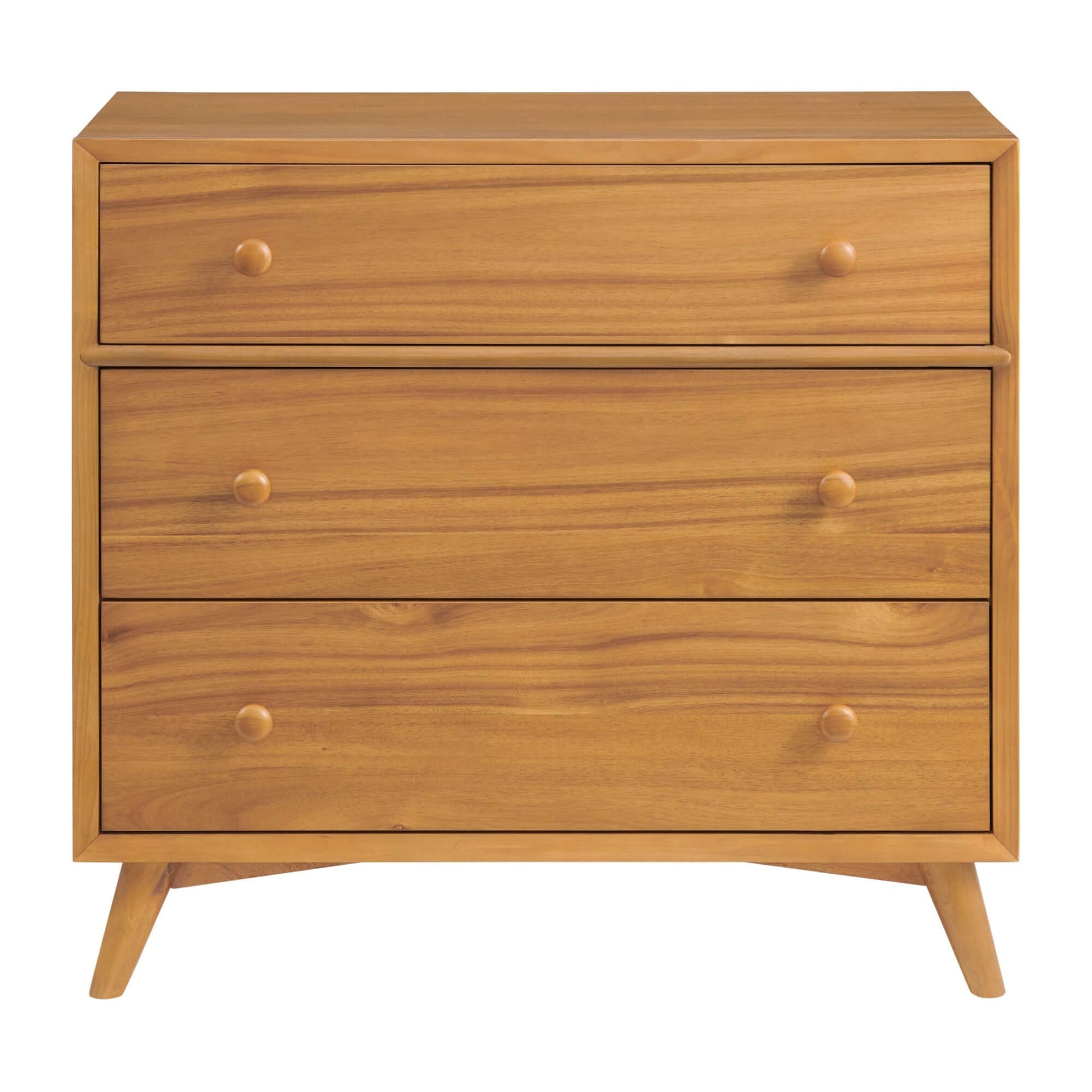 Dawson 3 Drawer Dresser - Front View of Dawson 3 Drawer Dresser Honey Brown