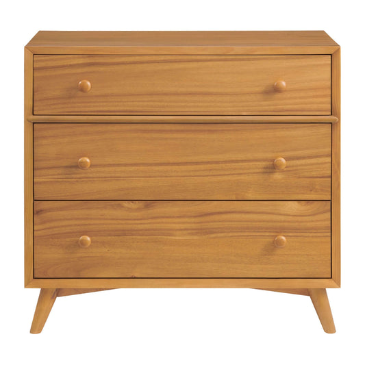 Dawson 3 Drawer Dresser - Front View of Dawson 3 Drawer Dresser Honey Brown