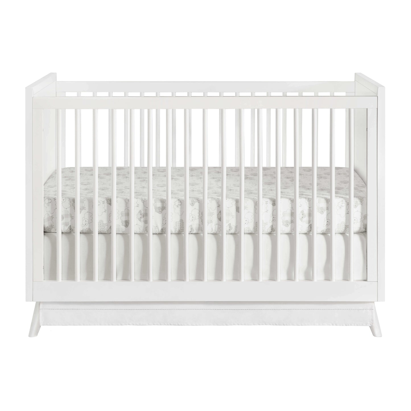 Dawson 3 In 1 Convertible Crib - Front View of Dawson 3 In 1 Convertible Crib White