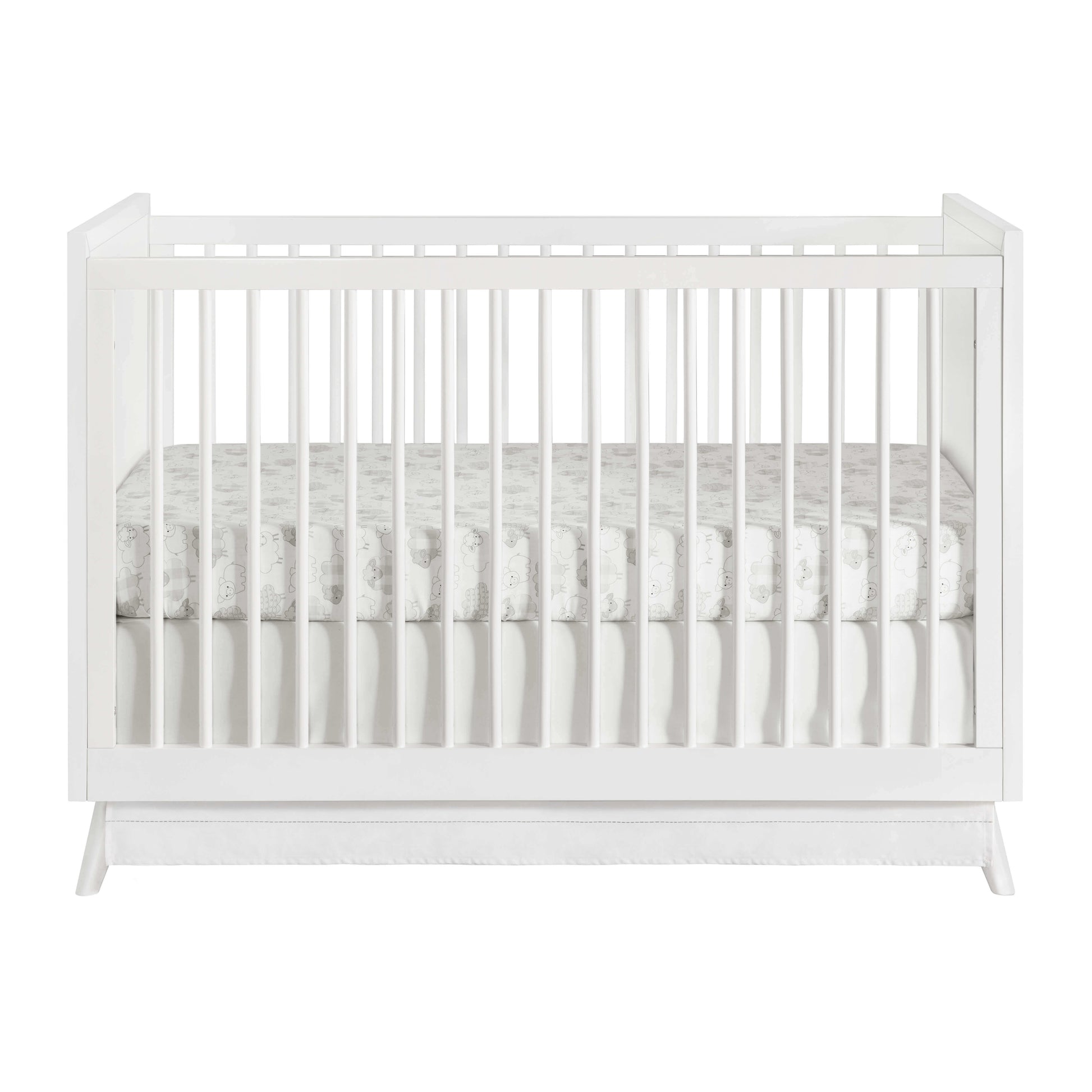 Dawson 3 In 1 Convertible Crib - Front View of Dawson 3 In 1 Convertible Crib White