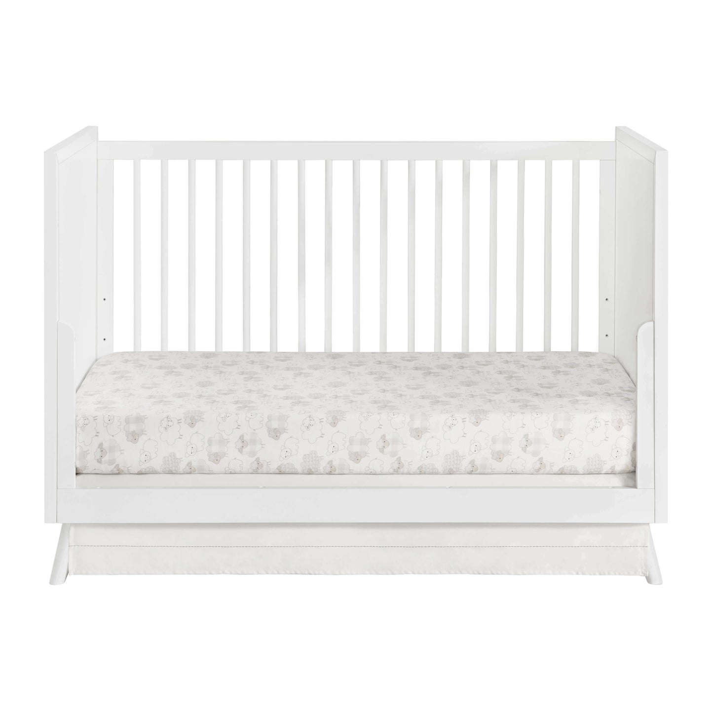 Dawson 3 In 1 Convertible Crib - Inclined Side View of Dawson Daybed White