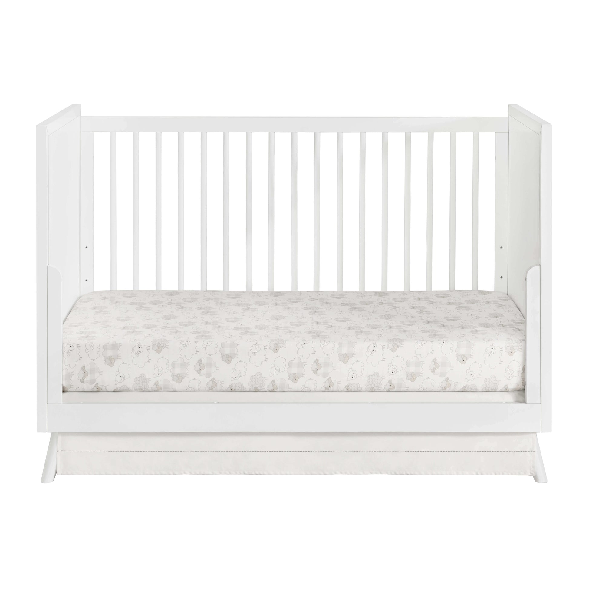 Dawson 3 In 1 Convertible Crib - Inclined Side View of Dawson Daybed White