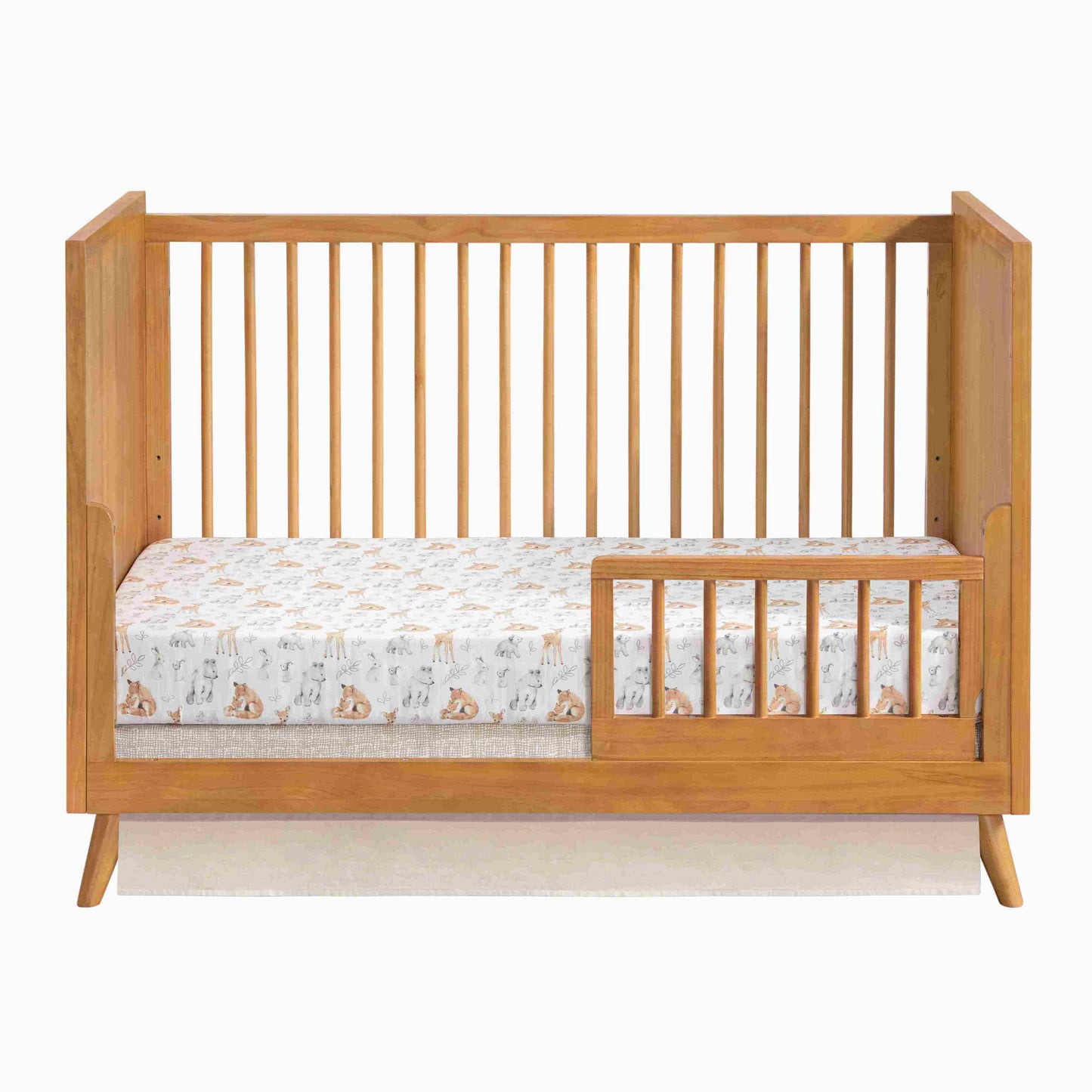 Dawson Guard Rail - Front View of Dawson Crib with Dawson Guard Rail Honey