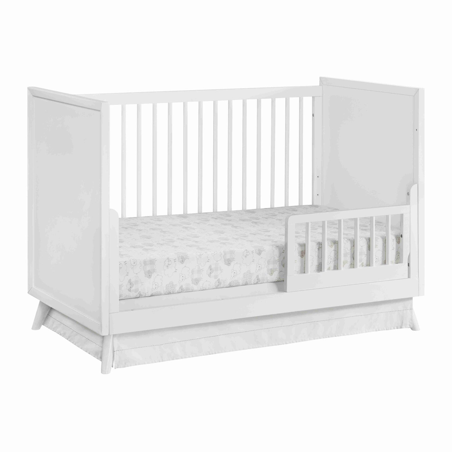 Dawson Guard Rail - Inclined Side View of Dawson Crib with Dawson Guard Rail White-1