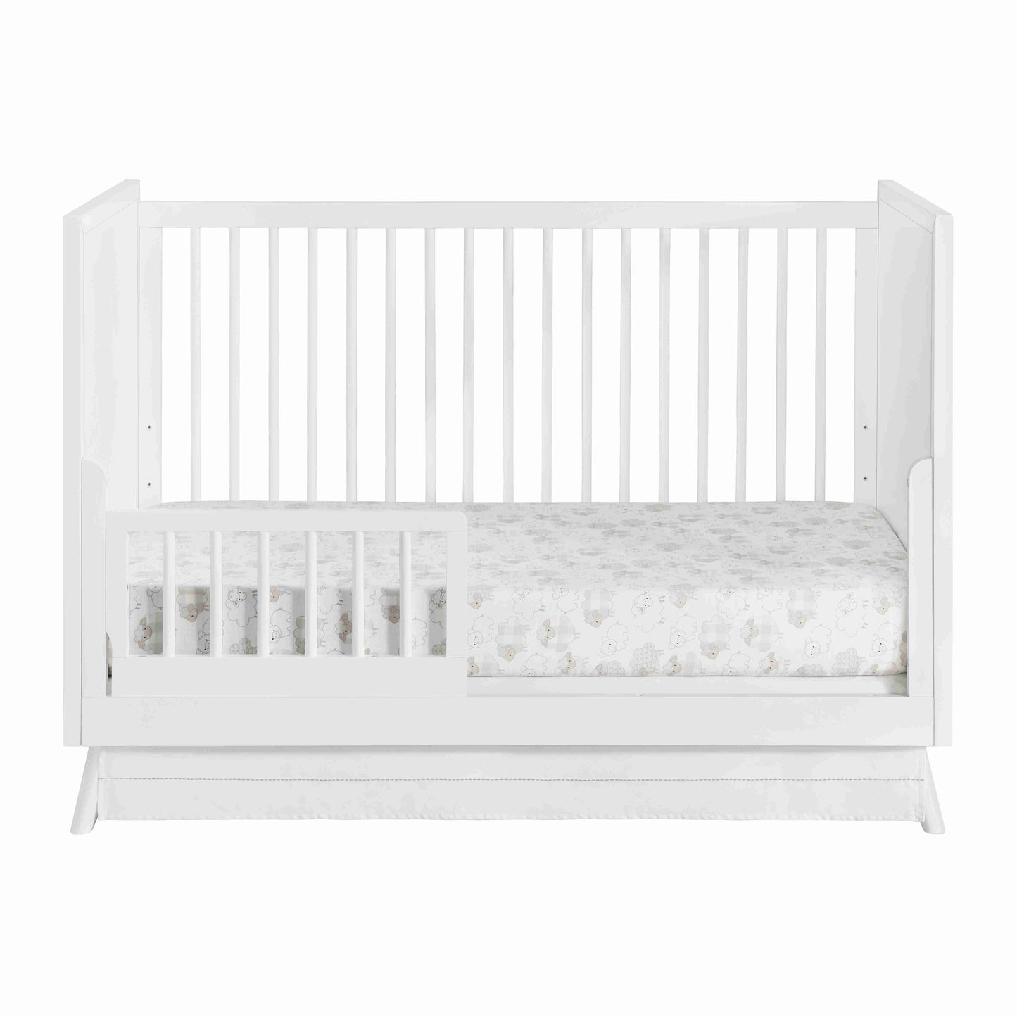 Dawson Guard Rail - Front View of Dawson Crib with Dawson Guard Rail White-1