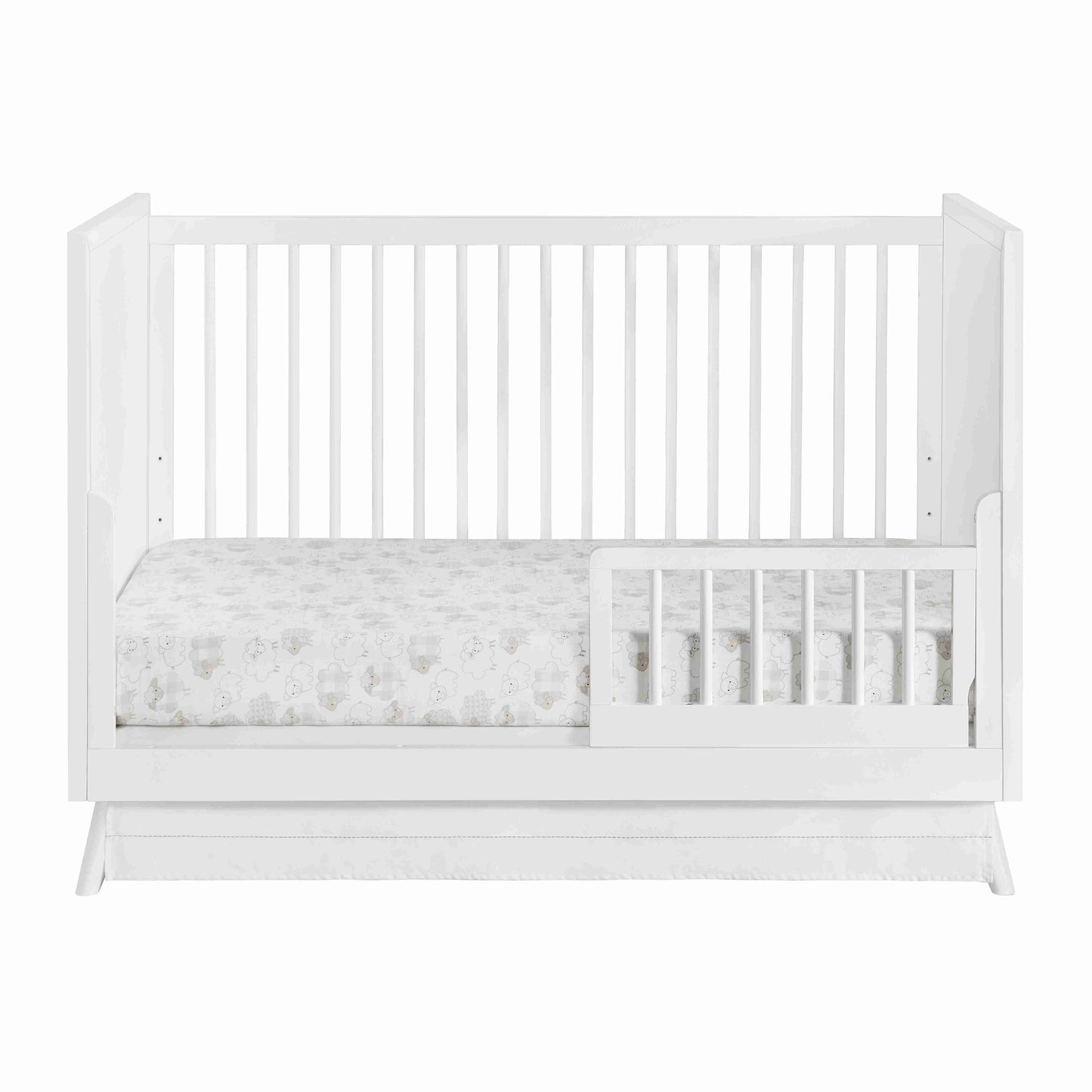 Dawson Guard Rail - Front View of Dawson Crib with Dawson Guard Rail White
