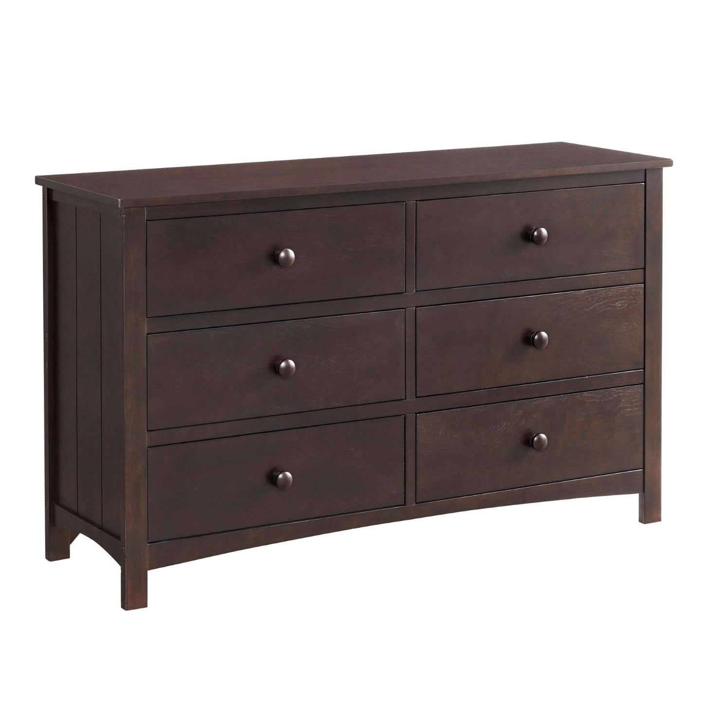 Universal 6-Drawer Dresser - Inclined Side View of Universal 6-Drawer Dresser Espresso