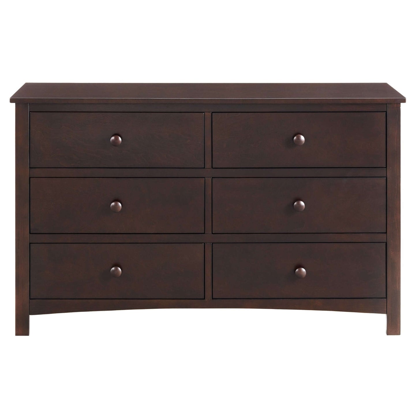 Universal 6-Drawer Dresser - Front View of Universal 6-Drawer Dresser Espresso