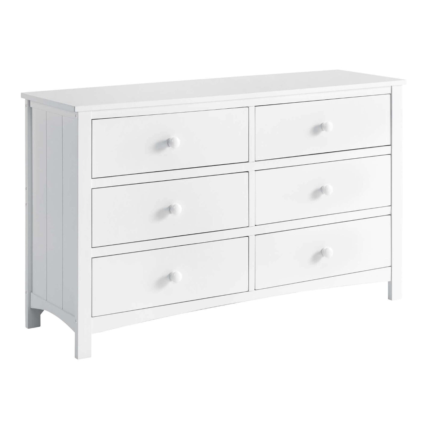Universal 6-Drawer Dresser - Inclined Side View of Universal 6-Drawer Dresser Snow White