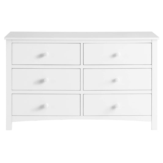 Universal 6-Drawer Dresser - Front View of Universal 6-Drawer Dresser Snow White