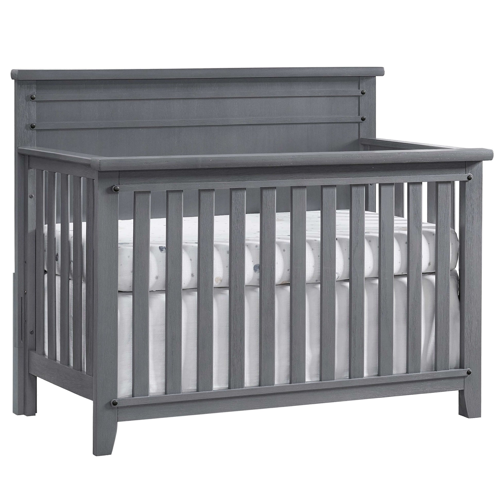 Ellison 4 In 1 Convertible Crib - Inclined Side View of Ellison 4 In 1 Convertible Crib Ash Gray