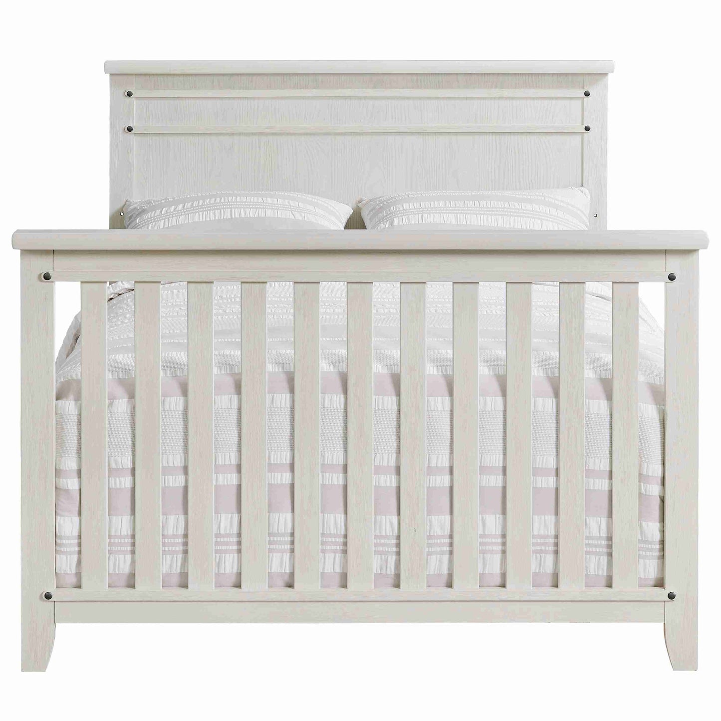 Ellison Full Bed Conversion Kit - Front View of Ellison Full Sized Bed White