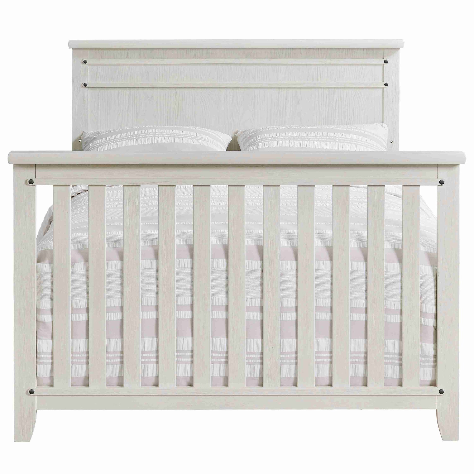 Ellison Full Bed Conversion Kit - Front View of Ellison Full Sized Bed White